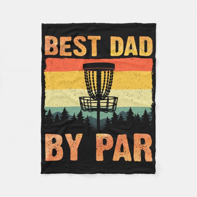 Rolig Discgolfskunst för män Pappa Discgolfspelare Fleecefilt (Framsidan)