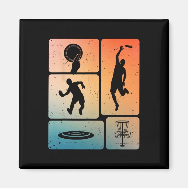 Rolig Discgolfspelare Cool Flygande Disk Sport Ent Magnet (Framsidan)