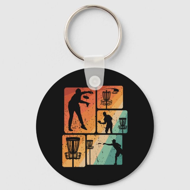 Rolig Discgolfspelare Cool Flygande Disk Sport Ent Nyckelring (Framsida)