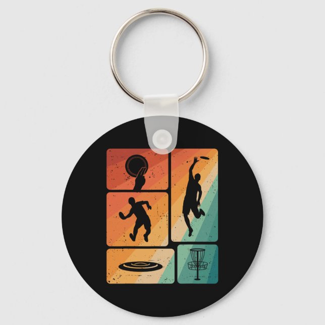 Rolig Discgolfspelare Cool Flygande Disk Sport Ent Nyckelring (Framsida)