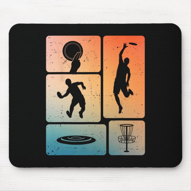 Rolig Discgolfspelare Cool Flygande Disk Sport Und Musmatta (Framsidan)