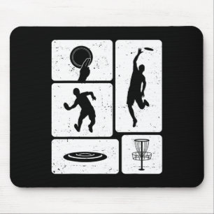 Rolig Discgolfspelare Cool Flygande Disk Sport Und Musmatta