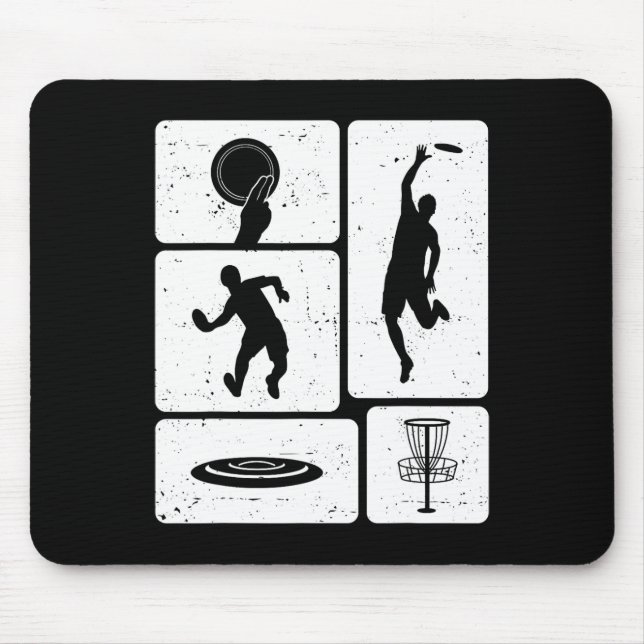 Rolig Discgolfspelare Cool Flygande Disk Sport Und Musmatta (Framsidan)