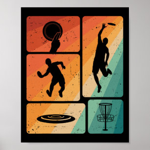 Rolig Discgolfspelare Cool Flygande Disk Sport Und Poster