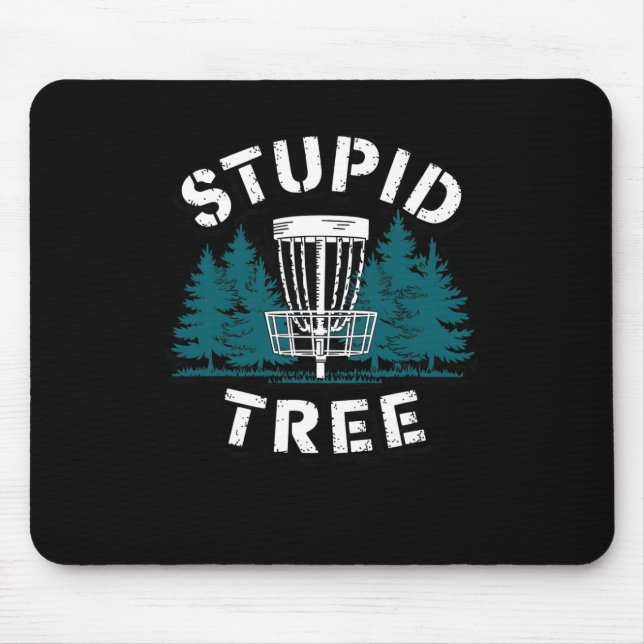 Rolig Discgolfspelare Dumt Träd Discgolf _1  Musmatta (Framsidan)