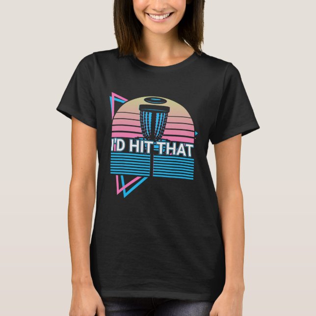 Rolig Discgolfspelare Retro Jag Skulle Träffa Den T Shirt (Framsida)