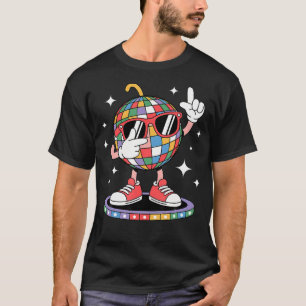Rolig Disco Boll Dabbing Solglasögon 70Tals Nattkl T Shirt