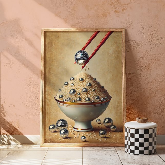 Rolig Disco Ris Poster | Surreal Kök Väggkonst (Skapare uppladdad)