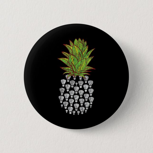 Rolig Distressed Pineapple Design Badminton Sport  Knapp (Framsida)