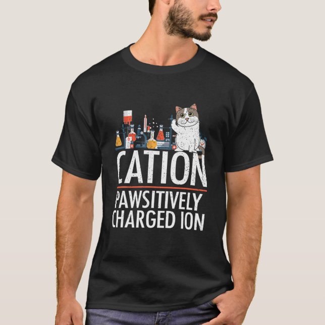 Rolig Distressed Vintage Katt Kemi T Shirt (Framsida)
