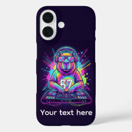 Rolig DJ Capybara Cool 67 tie-dye Neon Musikfest