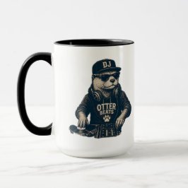 Rolig DJ-Djur Retro-EDM-svarvare Illustration Mugg