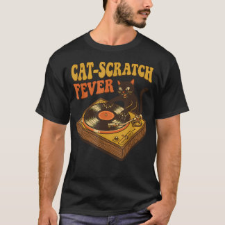 Rolig Dj Katt Skivspelare Vinyl Skiva Retro T Shirt