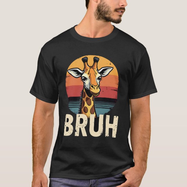 Rolig Djur Giraff Meme Ansikte Festlig Jul T-Shirt (Framsida)