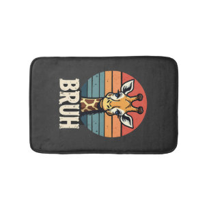 Rolig djur Giraff Meme ansikte festlig jul T-shirt Badrumsmatta
