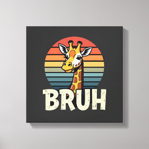 Rolig Djur Giraff Meme Ansikte Festlig Jul T-Shirt Canvastryck