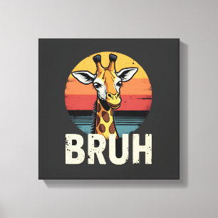 Rolig Djur Giraff Meme Ansikte Festlig Jul T-Shirt Canvastryck
