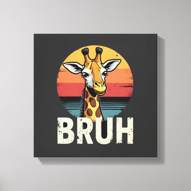 Rolig Djur Giraff Meme Ansikte Festlig Jul T-Shirt Canvastryck (Framsida)