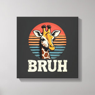 Rolig Djur Giraff Meme Ansikte Festlig Jul T-Shirt Canvastryck