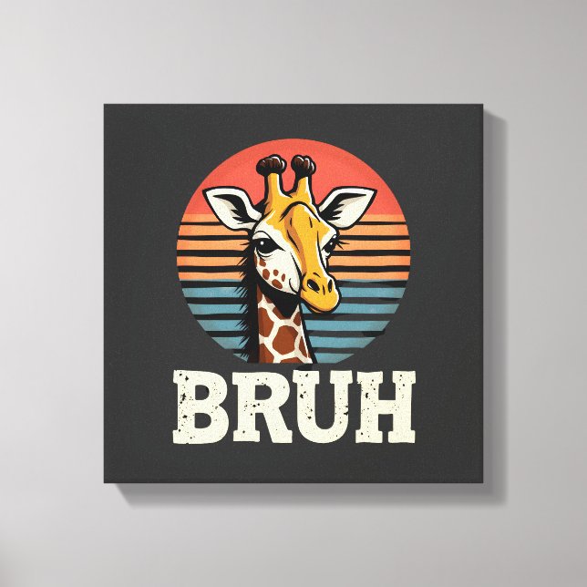 Rolig Djur Giraff Meme Ansikte Festlig Jul T-Shirt Canvastryck (Framsida)