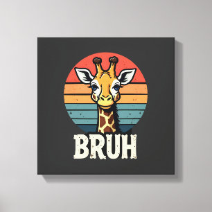 Rolig Djur Giraff Meme Ansikte Festlig Jul T-Shirt Canvastryck