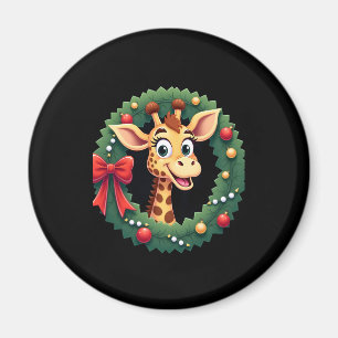 Rolig Djur Giraff Meme Ansikte Festlig Jul T-Shirt Magnet