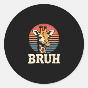 Rolig Djur Giraff Meme Ansikte Festlig Jul T-Shirt Runt Klistermärke