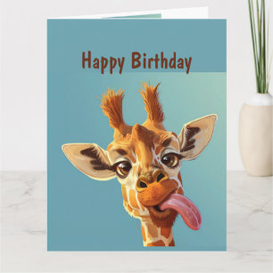 Rolig Djur Humor Giraff Födelsedag Kort