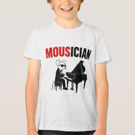 Rolig Djur Puns Mus Pianist T Shirt