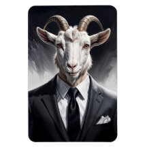 Rolig djurchef surrealistisk klädd getkaraktär