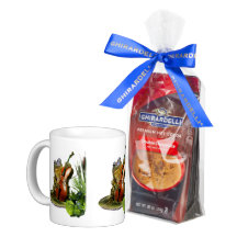 Rolig djurlivmugg med violoncellen som leker