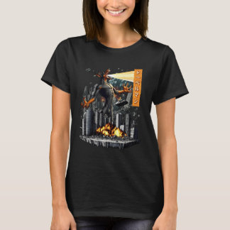 Rolig Doberman Hund Kaiju Monster Japansk T Shirt
