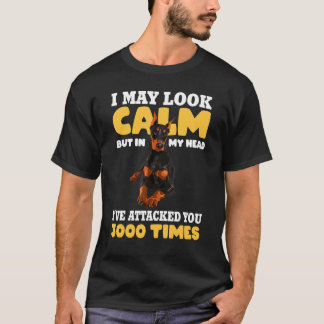 Rolig Doberman Hund Pinscher Jag Kan Se Lugn Ut T Shirt