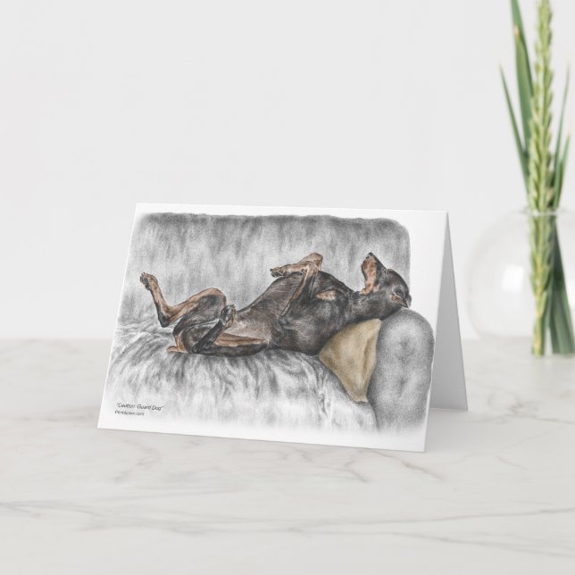 Rolig Doberman på soffan Kort (Framsida)