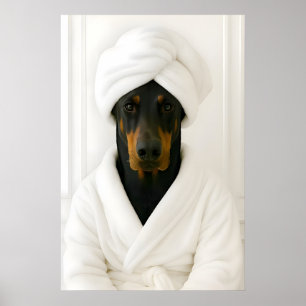Rolig Dobermann Badrumstryck, Dobermann I Poster