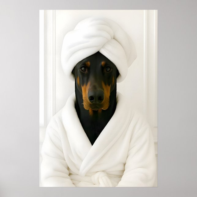 Rolig Dobermann Badrumstryck, Dobermann I Poster (Framsidan)