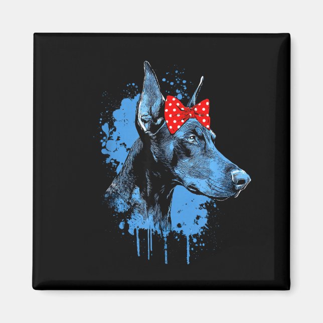 Rolig dobermann-design för hundälskare mors dag  magnet (Framsidan)