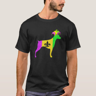 Rolig Dobermann Hundälskare Mardi Gras Karnevalspa T Shirt