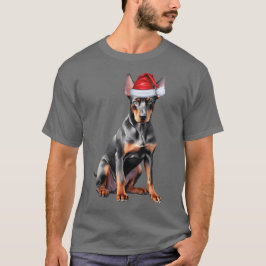 Rolig Dobermann Jul Hund Julfirande T Shirt