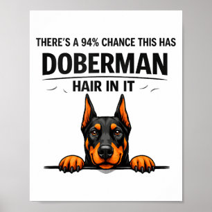 Rolig Dobermann Pinscher Hundmamma Får Ludd Poster