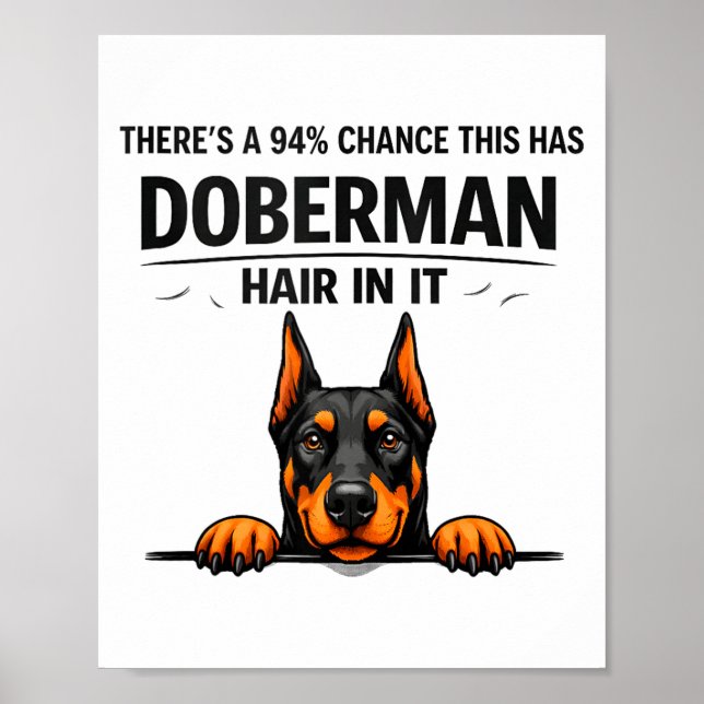 Rolig Dobermann Pinscher Hundmamma Får Ludd Poster (Framsidan)