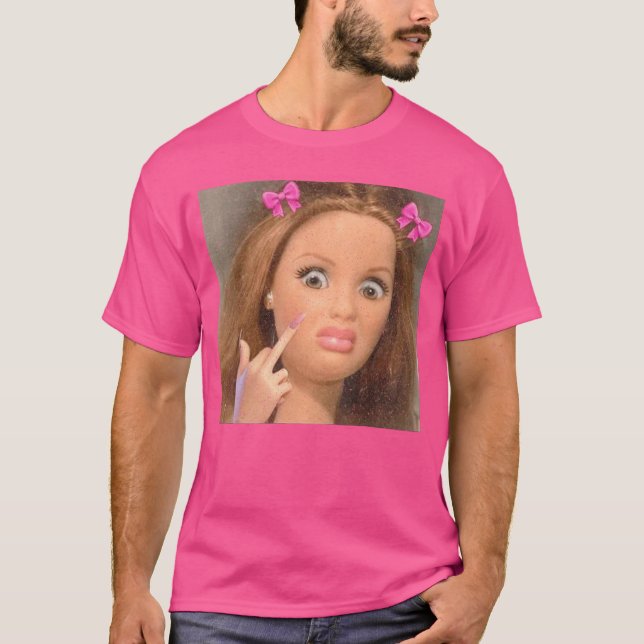 Rolig Docka Ansikte Meme Pojke T Shirt (Framsida)