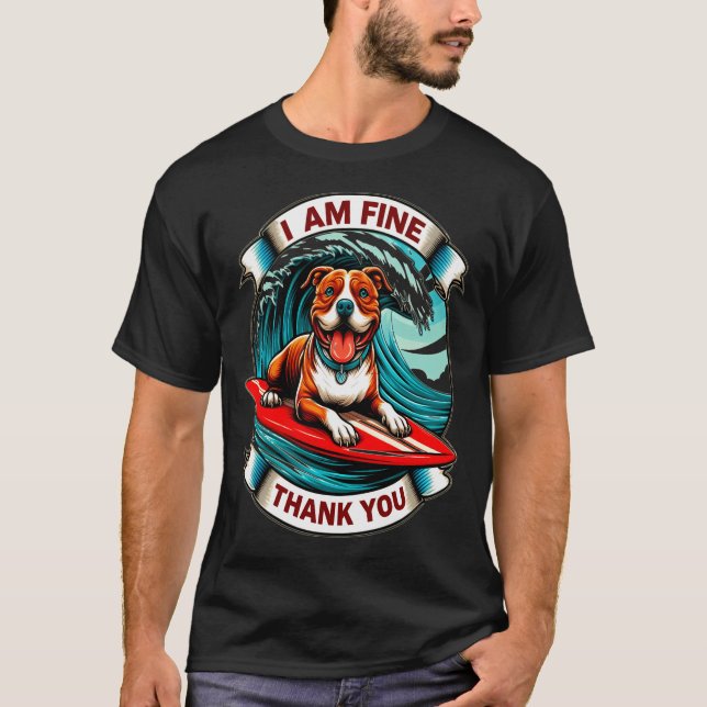 Rolig Dod som Surfar i den Stora Vågen Oceanen T Shirt (Framsida)