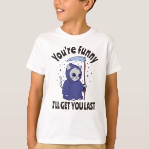 Rolig Döden Katt Halloween Kostym T Shirt