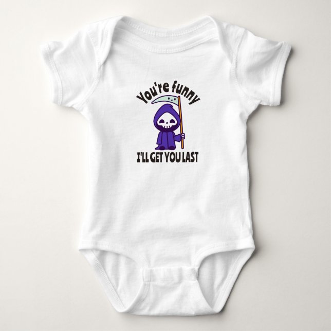 Rolig Döden Skelett Halloween Kostym T Shirt (Framsida)