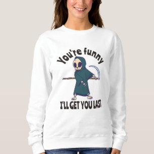 Rolig Döden Skelett Halloween Kostym T Shirt