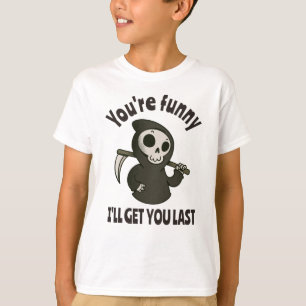 Rolig Döden Skelett Halloween Kostym T Shirt
