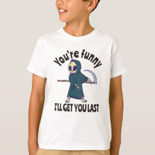 Rolig Döden Skelett Halloween Kostym T Shirt