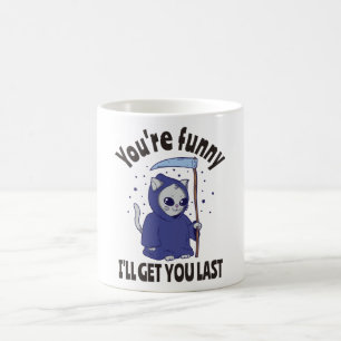 Rolig Dödsängel Katt Halloween Kostym Kaffemugg
