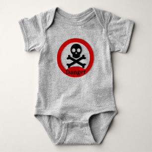 Rolig Dödskalle och Korsade Ben Baby-bodysuit T Shirt